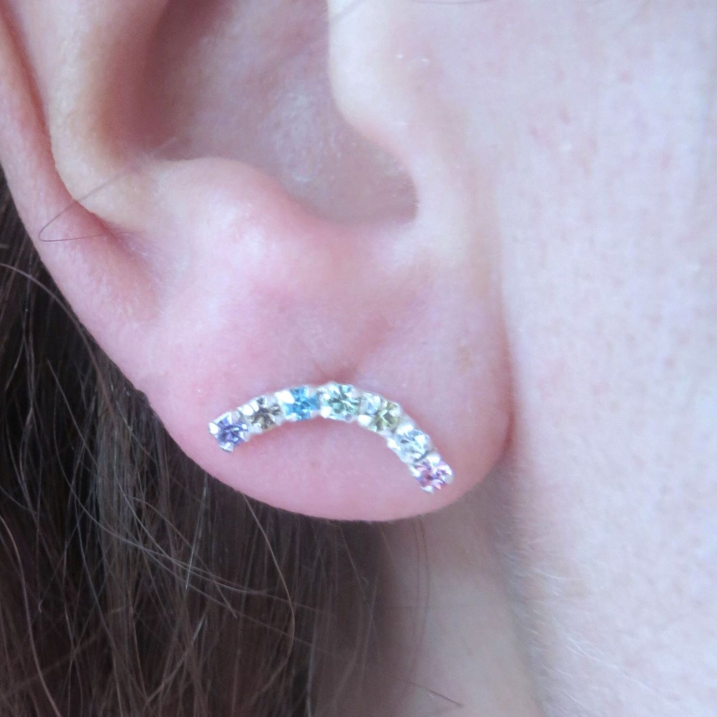 Sterling silver 925 Rainbow crystal earrings