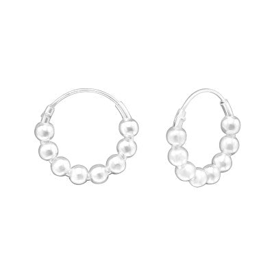 Sterling Silver Mini Bali Ball Hoop Earrings