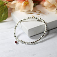 Thumbnail for Personalised Birthstone Sterling Silver Stacking Bracelet
