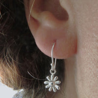 Thumbnail for Sterling Silver 925 daisy hanging earrings