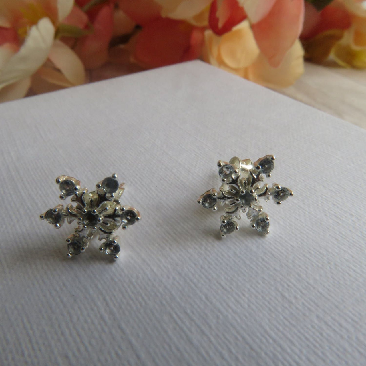 Sterling Silver 925 Snowflake stud earrings