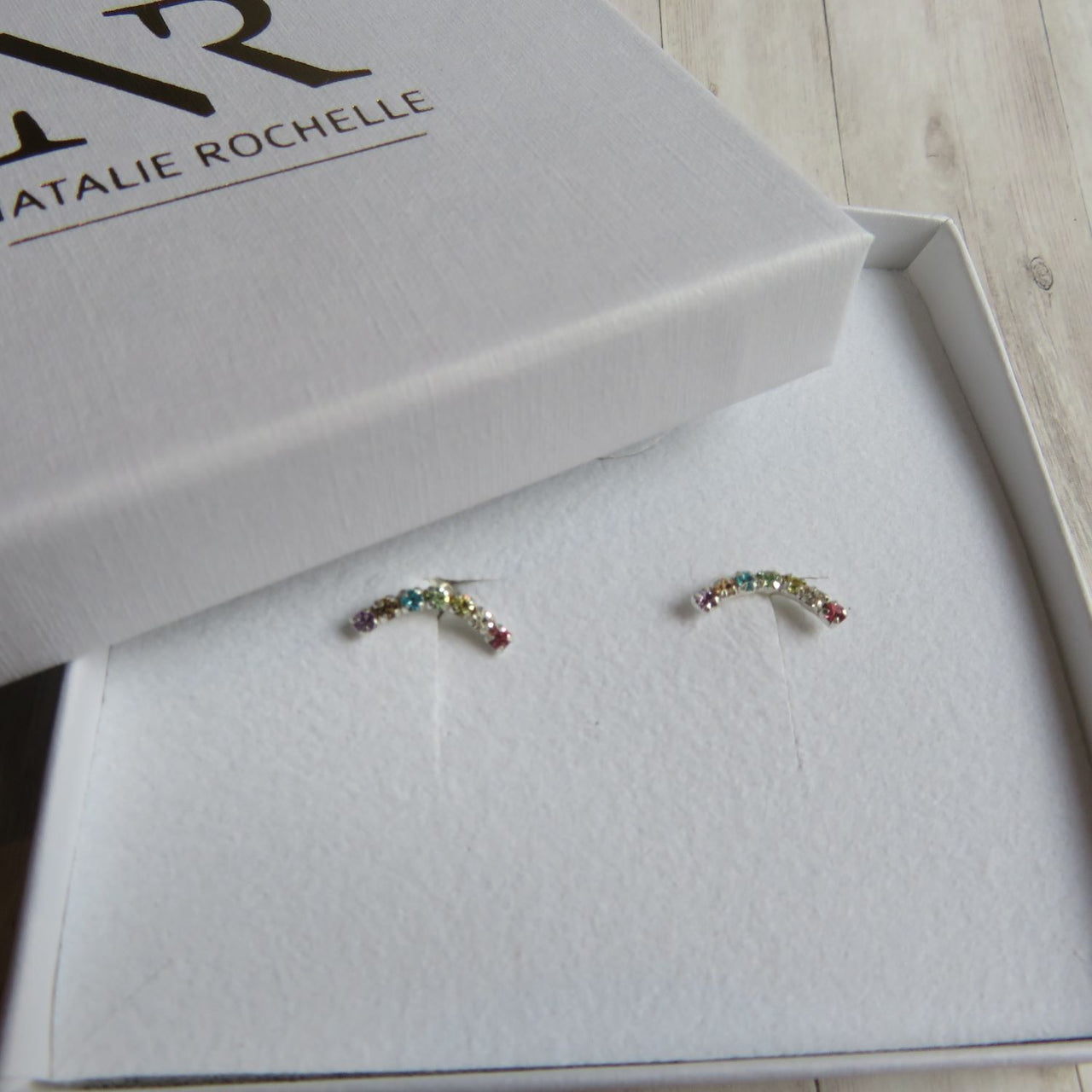 Sterling silver 925 Rainbow crystal earrings