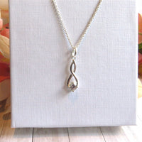 Thumbnail for Sterling Silver Entwined Infinity  Necklace