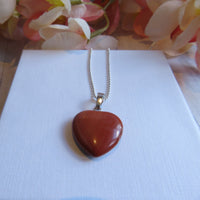 Thumbnail for Natural stone heart sterling silver necklace
