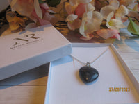 Thumbnail for Natural stone heart sterling silver necklace