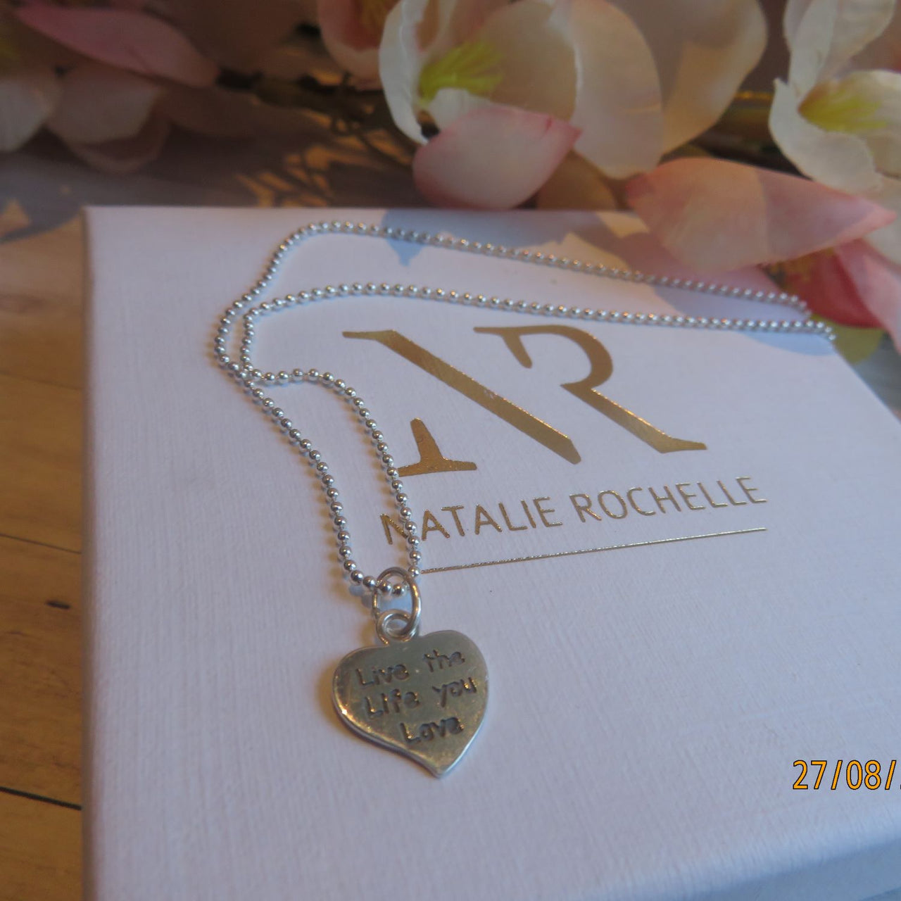 Sterling Silver 925 ‘Live the Life you Love’ heart Necklace