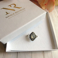 Thumbnail for Antique-Look Art Deco Style Sterling Silver 925 Diamond Shape Ring