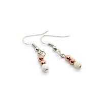 Thumbnail for Rose Gold and Sterling Silver Sparkly Hook Earrings