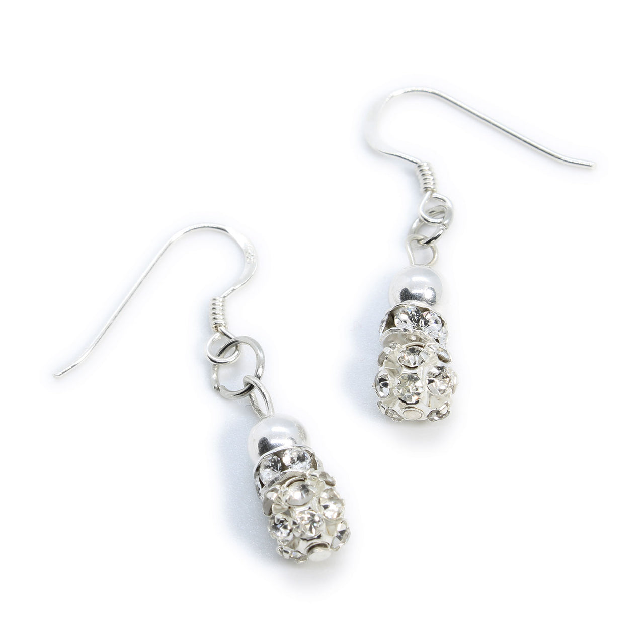 Sterling Silver Crystal Drop Hook Earrings