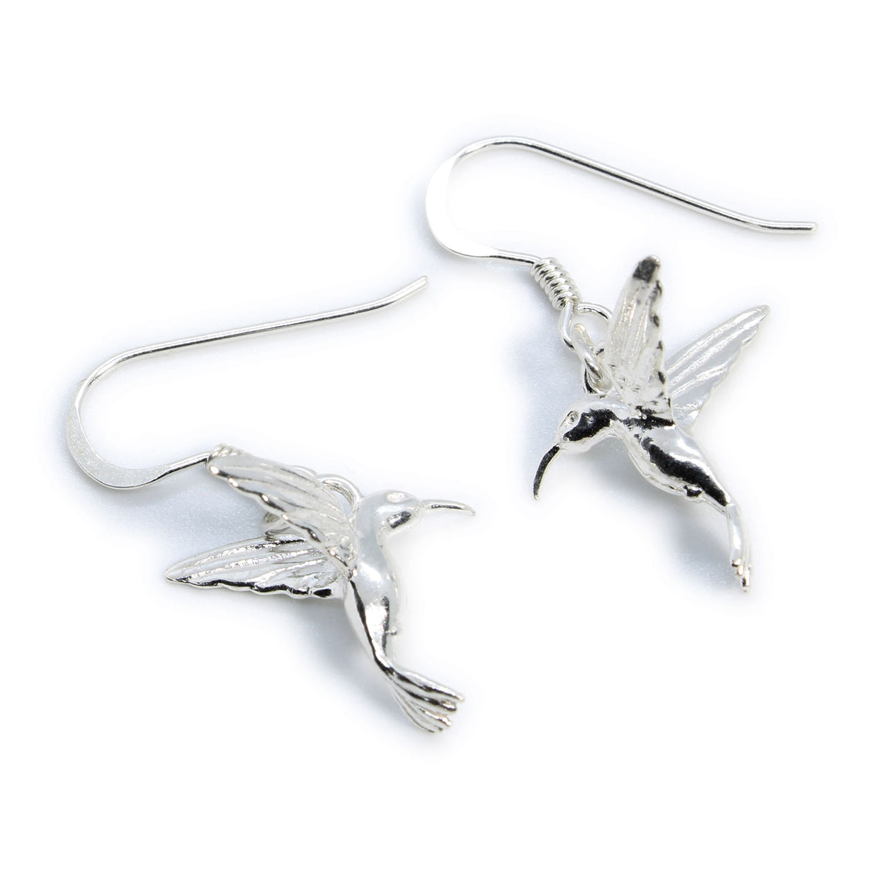 Sterling Silver Humming Bird Hook Earrings