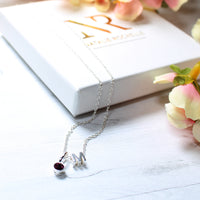 Thumbnail for Sterling Silver Birthstone Personalised & Initial Necklace