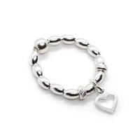 Thumbnail for Sterling Silver Oval Bead Heart Ring