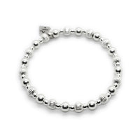 Thumbnail for Sterling Silver Plain & Corrugated beaded bracelet