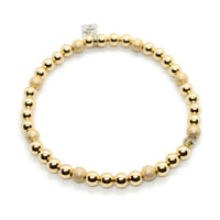 Thumbnail for Two Tone Gold Bracelet with Frosted Sparkle Finish