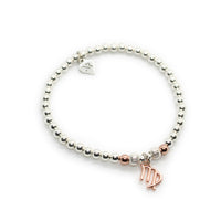 Thumbnail for Personalised Silver and Rose Gold Bracelet with Rose Gold Horoscope Charm