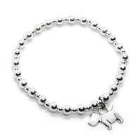 Thumbnail for Sterling Silver Beaded Bracelet with Dog Charm