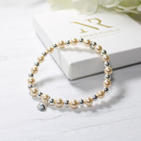 Thumbnail for Sterling Silver and Cream Pearl Shell Charm Bracelet
