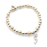 Thumbnail for Sterling Silver and Ivory Pearl Mermaid Charm Bracelet