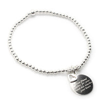 Thumbnail for Sterling Silver True Friend Beaded Heart Charm Friendship Bracelet