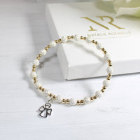 Thumbnail for Sterling Silver and Gold Angel Stacking Bracelet