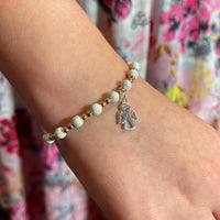 Thumbnail for Sterling Silver and Gold Angel Stacking Bracelet