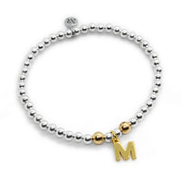 Thumbnail for Personalised Sterling Silver and Gold Initial Bracelet