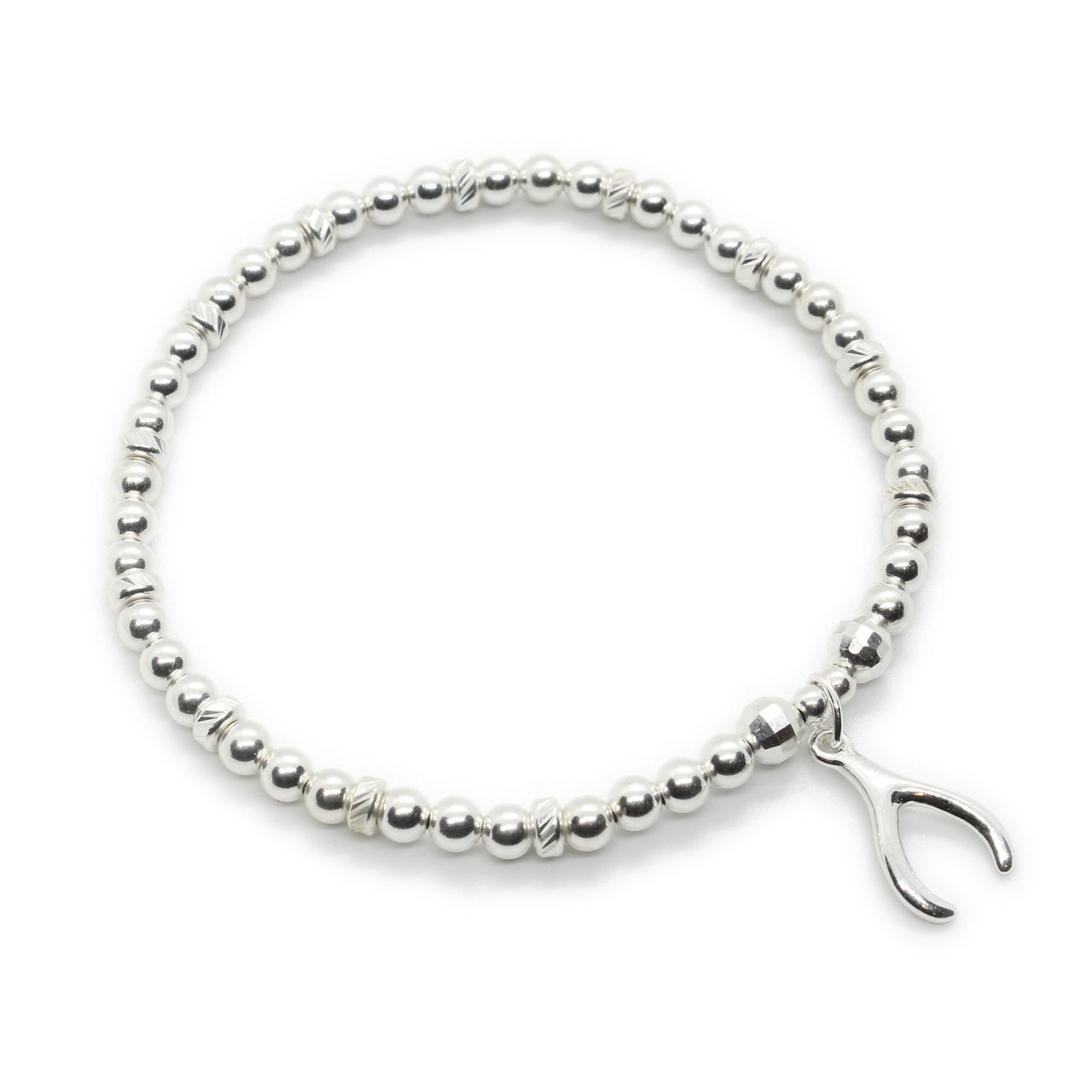 Sterling Silver Wishbone Charm Bracelet
