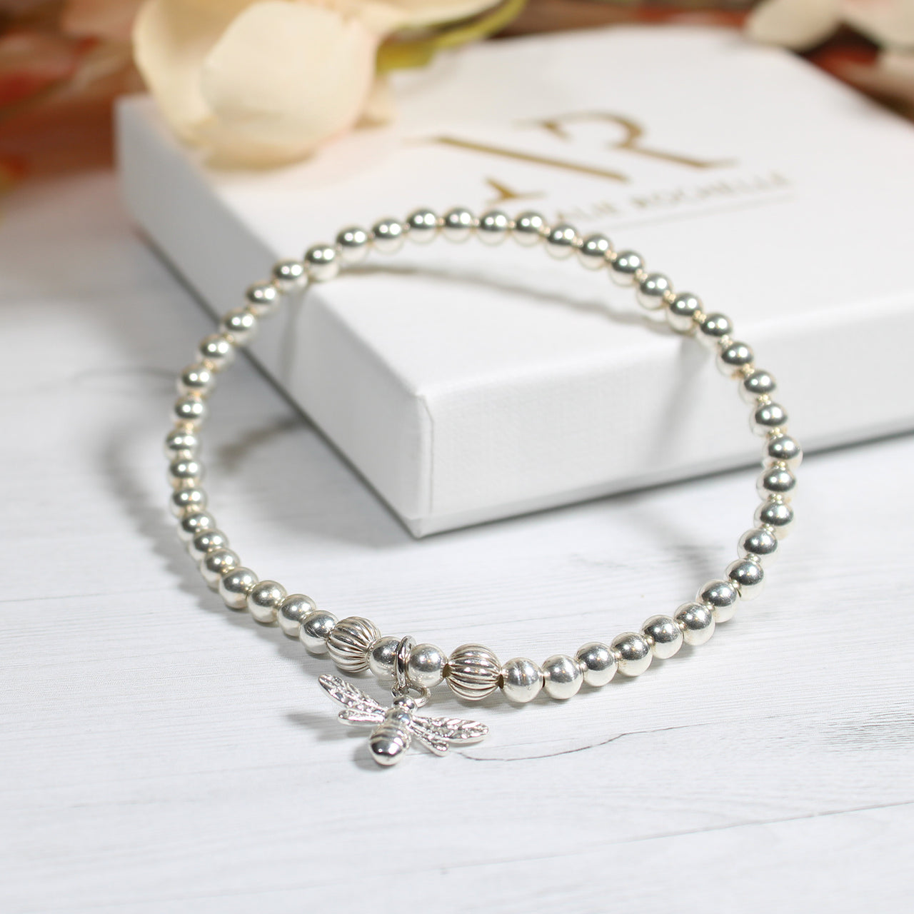 Bumble Bee Sterling Silver Stacking Bracelet