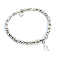 Thumbnail for Music Note Charm Sterling Silver Stacking Bracelet