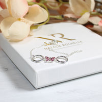 Thumbnail for Sterling Silver Bracelet with Pink Crystal Butterfly